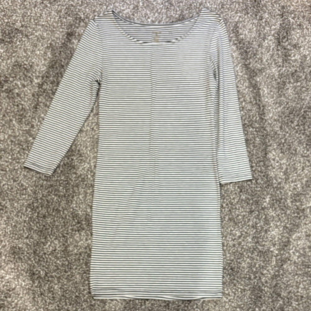 Lavon Monochrome Striped Long Sleeve Dress